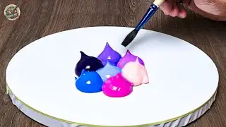 Acrylic Painting | Mesmerizing Moonlight Trio on Triangle Canvas! | Relaxing Art Videos