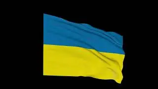 [1 Hour] Black screen UKRAINE FLAG WAVING in FHD. - UKRAINE FLAG fluttering in the wind. No sound.
