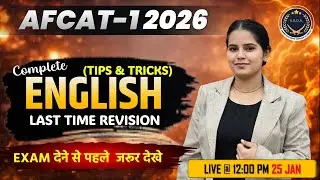 Last Time Revision: English for AFCAT 1 2026 | Selection Wali Class 🎯 | Sabre Academy