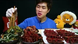 [Flower pig]꽃돼지 떡갈비 정식 먹방 한식 밥도둑[korean food]mukbang Eating show