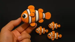 DIY Polymer Clay Clownfish Sculpture: Detailed Nemo Figurine | Adult Crafting Hobby & Art