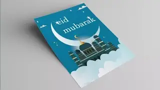 Eid Mubarak🌙-Illustrator Poster Design in Adobe Illustrator