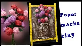 DIY Newspaper wall hanging//Newspaper crafts Ideas//paper Mache clay//Newspaper wall decor