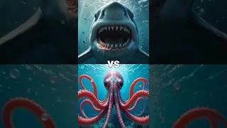 Great White Shark vs Octopus ( orca, kraken, sea serpent, megalodon ) #shark #sea #octopus