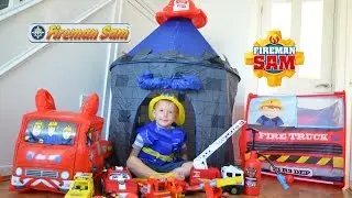 HUGE Fireman Sam Castle Fire Engine's Inflatable Fireman Toys Feuerwehrmann Sam Show