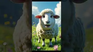 A cheerful, fluffy sheep munching on fresh green grass#trending#viralvideo #preetylittlebaby#sheep#