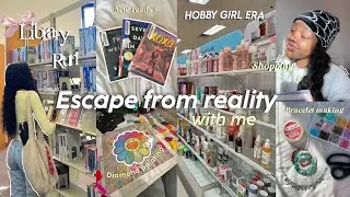 Escape From Reality With Me ✰| library run, bracelet making, book pickups, hobbies & etc ✩｡°𝄞🎧𝄞°｡