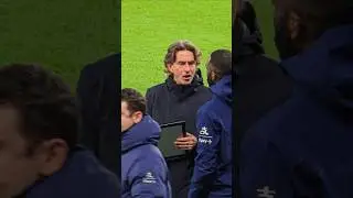 SPURS BOSS THOMAS FRANK WITH HIS TACTICS BOARD: Tottenham v Liverpool