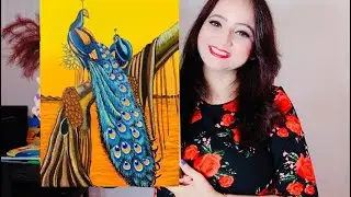 Peacock Drawing & Painting Tutorial | Step by Step Tutorial for Beginners - Charming Colours