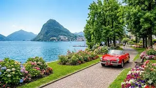 Lugano Switzerland in Winter🇨🇭A Walk in the Most Charming City, Lake Lugano [4K HDR]