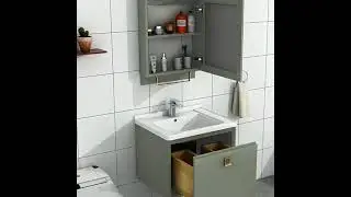 Factory Hot Sell Bathroom White Vanity Set Easy Clean With Wash Basin Cabinet