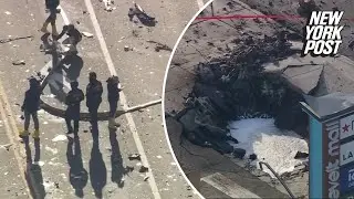 Aerial video shows aftermath of deadly Philadelphia plane crash