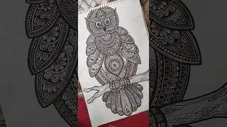 mandala art owl 🦉✨😍#artwork  #mandala #owl #shorts #viral