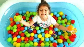 Color song , Learn Colors Ball with Mommy,&Ouml;yk&uuml; and  cute characters