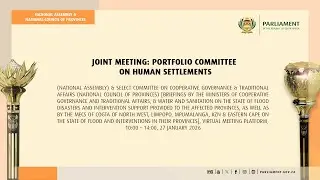 Joint Meeting: Portfolio Committee on Human Settlements