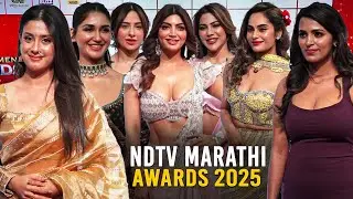 Celebrities arrives at NDTV Marathi Entertainment Awards 2025 | Chum Darang, Shilpa, Shrutika, Nikki