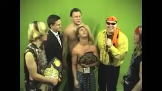 Rockstar Spud celebrates winning the XWA Heavyweight Title