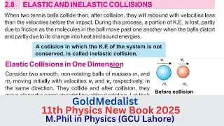Elastic and Inelastic Collision | 11th Physics New Book | Elastic Collision in One Dimension