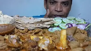 ASMR EATING SPICY MUTTON BOTTI CURY & MUTTON FRONT NELLI, ROTI, PAPAD, REAL MUKBANG EATING SHOW 