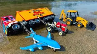 JCB Tractor Cartoon Video | New BharatBenz Tata Dumper Truck Accident Pulling Out Plane Tractor Jcb?