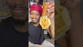 Chicken & waffle. In one 👀👀 #explore #cooking #shorts #chickenandwaffles #fyp #foodie #breakfast