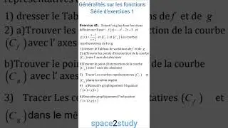 Exercice  45  S&eacute;rie d'exercices 1  Cours g&eacute;n&eacute;ralit&eacute;s sur les fonctions 1BACSEF