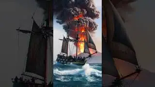 Volcano vs Sailboat 🌋⛵ Epic Ocean Drama #volcano #sailboat #tallship