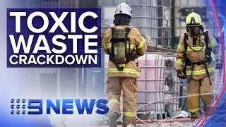Toxic waste rally after chemical factory fire | Nine News Australia