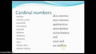 Spanish numbers - cardinals and ordinals
