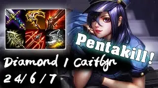 Korea Diamond 1 Pentakill Caitlyn vs Jhin | Korea High Elo Replays