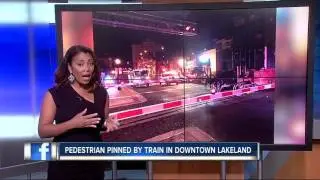 Pedestrian pinned by train in downtown Lakeland over the weekend