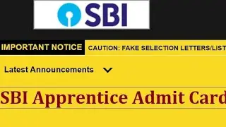 SBI Apprentice Admit Card 2021 Download Kaise Kare &brvbar;&brvbar; How to Download SBI Apprentice Admit Card 2021