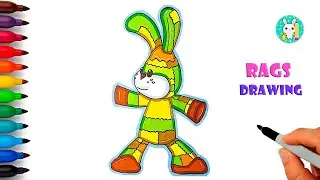 How to draw Rags the Rabbit from THREADS 💚 Everland Entertainment