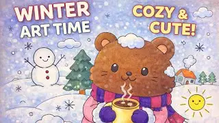 Cozy ASMR Coloring ☕🧸 | Teddy Bear Drinking Coffee