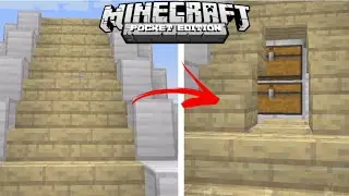 SECRET STAIRS DOOR Tutorial in Minecraft Bedrock Edition || MCPE