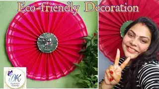 Fabric Fan making,Trendy Makhar,Super easy background decoration,khun