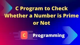 C Program to Check Whether a Number is Prime or Not