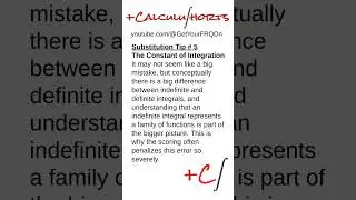 Substitution in FRQs #5 - The Constant of Integration | Get Your FRQ On #shorts