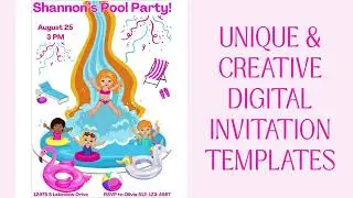 Pool Party invite, pool birthday party kids, girls pool party, pool birthday party invite,swim party