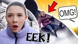 HIGH DANGEROUS OUTDOOR DROP SLIDE!