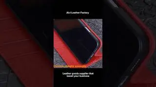Real leather wallet flip case for iPhone 16 pro max , customizable with your business label.