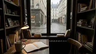 Rainy Paris Window ☕ Cozy Study Jazz (30 min)