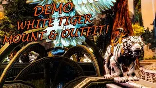 Guild Wars 2 - White Tiger Jackal Mount & Outfit Demo!