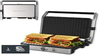 MUBENLIFE Panini Press Electric Sandwich Press Grill Open 180 Degrees Electric Grill