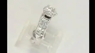 2.1CTW diamond engagement ring 14K white gold 1.1C VS2 round brill princess sz 7 - 27920