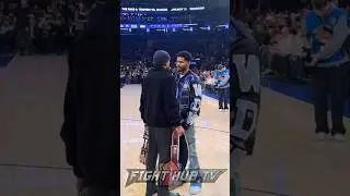FACE OFF - Shakur Stevenson LOCKS IN on Teofimo Lopez at Knicks game