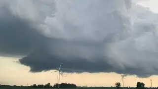 Beautiful & Rare Supercell Storm Rotates In Ontario! | Visible Mesocyclone Structure | July 11, 2025