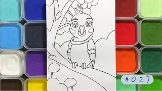 #027 Parrot | Collar | Eyebrow - Sand Painting