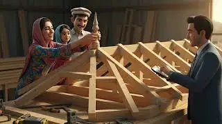 2 Honhar larkion ne Lakri ka ghar banaya . 