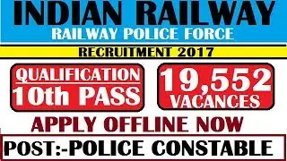 INDIAN RAILWAY RECRUITMENT 2017 || RPF ||APPLY NOW